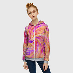 Толстовка на молнии женская Color swirls, цвет: 3D-меланж — фото 2