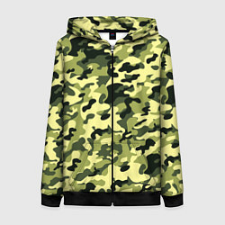 Женская толстовка на молнии Камуфляж Зеленые листья