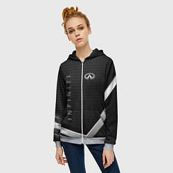 Толстовка на молнии женская Infiniti абстракция карбон, цвет: 3D-меланж — фото 2