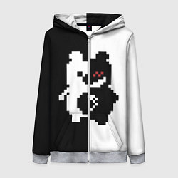 Женская толстовка на молнии Monokuma pixel