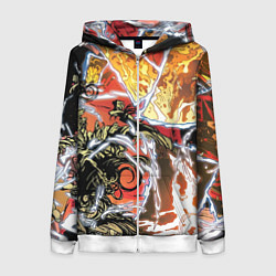 Толстовка на молнии женская Граффити - комикс, цвет: 3D-белый