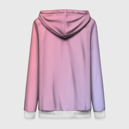 Женская толстовка на молнии Градиент - розовая пастель / 3D-Белый – фото 2