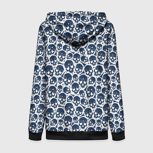 Женская толстовка на молнии Череп с пулевым отверстием / 3D-Черный – фото 2
