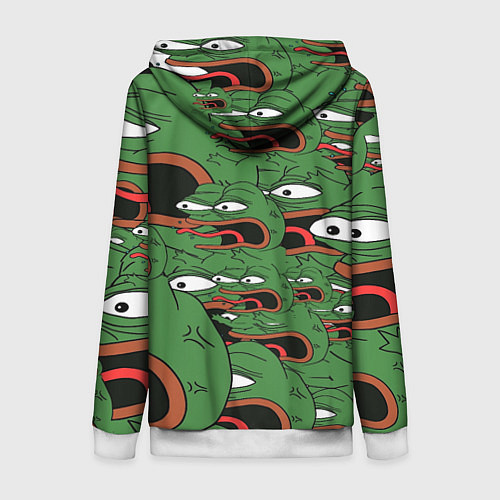Женская толстовка на молнии Пепе лягушка / 3D-Белый – фото 2