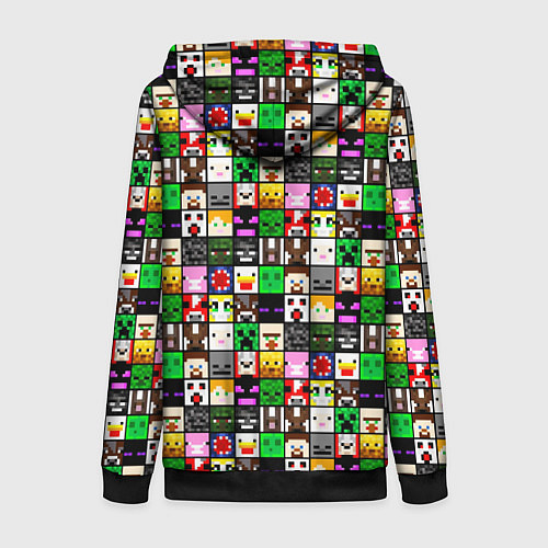 Женская толстовка на молнии Minecraft characters / 3D-Черный – фото 2