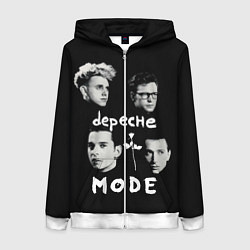 Толстовка на молнии женская Depeche Mode portrait, цвет: 3D-белый