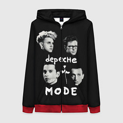 Толстовка на молнии женская Depeche Mode portrait, цвет: 3D-красный