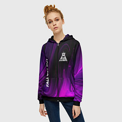 Толстовка на молнии женская Fall Out Boy violet plasma, цвет: 3D-черный — фото 2