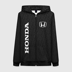 Толстовка на молнии женская Honda карбон, цвет: 3D-черный
