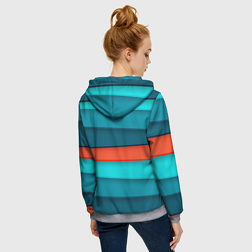 Женская толстовка на молнии Геометрические непараллельные пластины / 3D-Меланж – фото 4