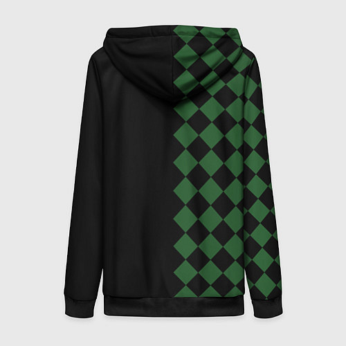 Женская толстовка на молнии ФК Краснодар ромбики / 3D-Черный – фото 2