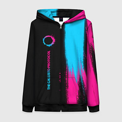 Женская толстовка на молнии The Callisto Protocol - neon gradient: по-вертикал
