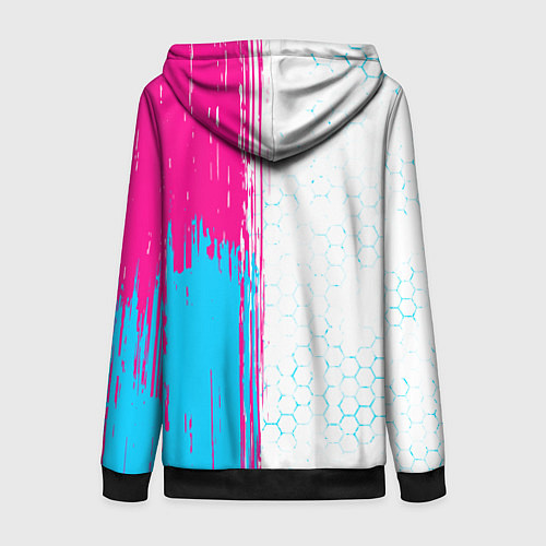 Женская толстовка на молнии Free Fire neon gradient style: по-вертикали / 3D-Черный – фото 2