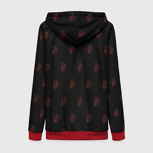 Женская толстовка на молнии Маска японского демона / 3D-Красный – фото 2