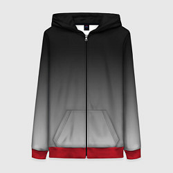 Толстовка на молнии женская Серый градиент, цвет: 3D-красный
