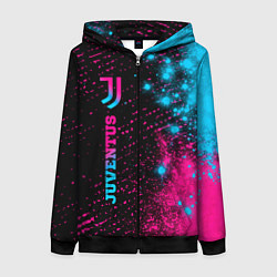 Женская толстовка на молнии Juventus - neon gradient: по-вертикали