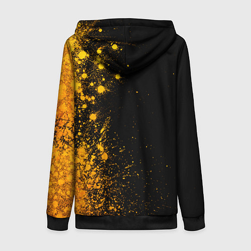 Женская толстовка на молнии Sporting - gold gradient: по-вертикали / 3D-Черный – фото 2