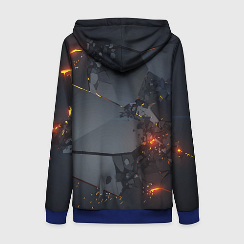 Женская толстовка на молнии BMW explosion / 3D-Синий – фото 2
