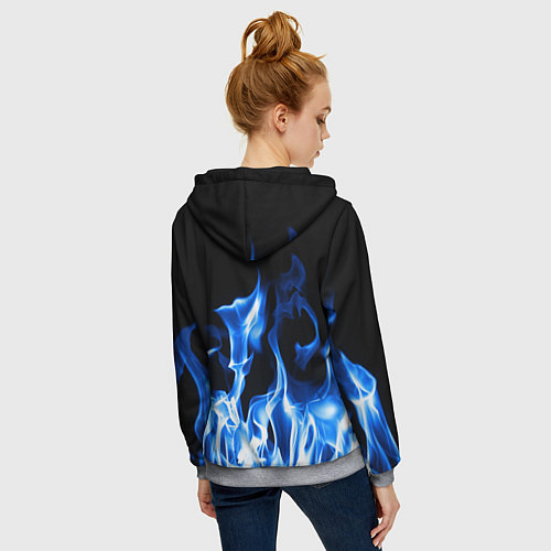 Женская толстовка на молнии BMW fire / 3D-Меланж – фото 4