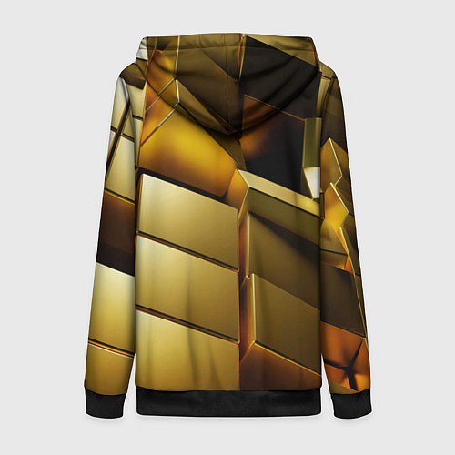 Женская толстовка на молнии Золото / 3D-Черный – фото 2