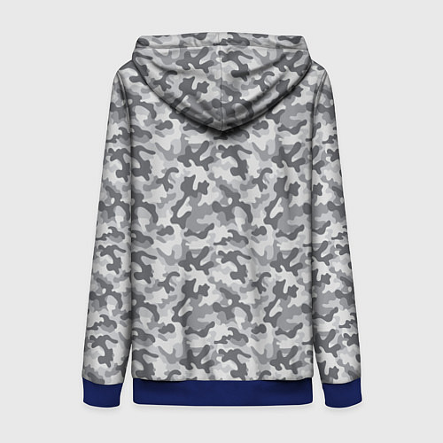 Женская толстовка на молнии Камуфляж М-21 серый / 3D-Синий – фото 2