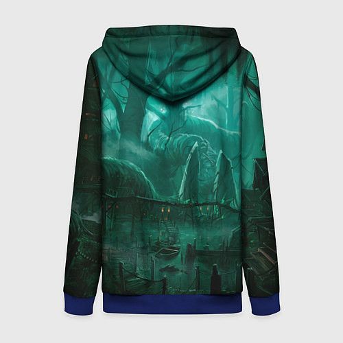 Женская толстовка на молнии Причал у болота / 3D-Синий – фото 2