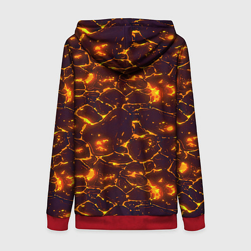 Женская толстовка на молнии Раскалённый камуфляж / 3D-Красный – фото 2