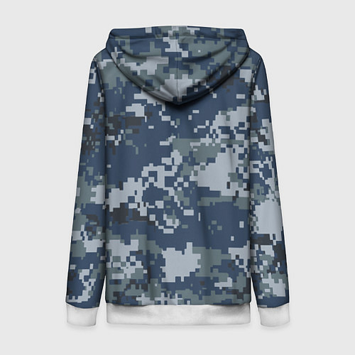Женская толстовка на молнии Камуфляж Росгвардия цифра / 3D-Белый – фото 2