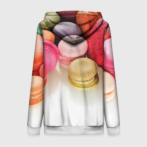 Женская толстовка на молнии Разноцветные макаруны / 3D-Белый – фото 2
