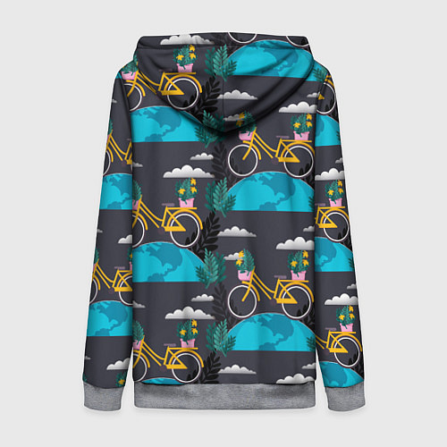 Женская толстовка на молнии Велопрогулка / 3D-Меланж – фото 2