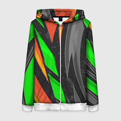 Толстовка на молнии женская Абстракция, цвет: 3D-белый