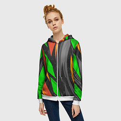 Толстовка на молнии женская Абстракция, цвет: 3D-белый — фото 2