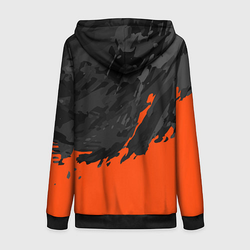 Женская толстовка на молнии Black & Orange / 3D-Черный – фото 2