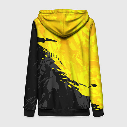 Женская толстовка на молнии Black and yellow / 3D-Черный – фото 2