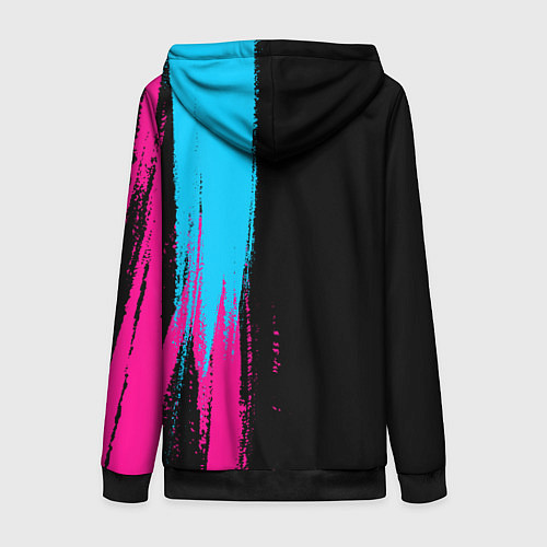 Женская толстовка на молнии Bayer 04 - neon gradient: по-вертикали / 3D-Черный – фото 2