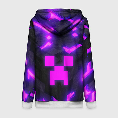Женская толстовка на молнии Майнкрафт розовый / 3D-Белый – фото 2