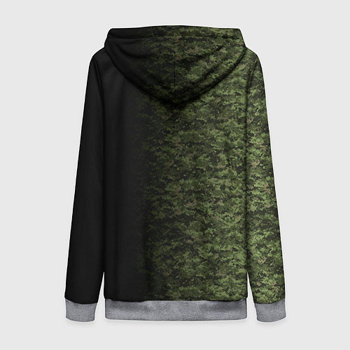Женская толстовка на молнии Камуфляж Russian Federation / 3D-Меланж – фото 2