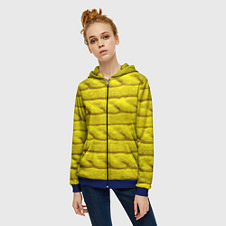 Толстовка на молнии женская Жёлтый свитер - Осень-Зима 2028, цвет: 3D-синий — фото 2