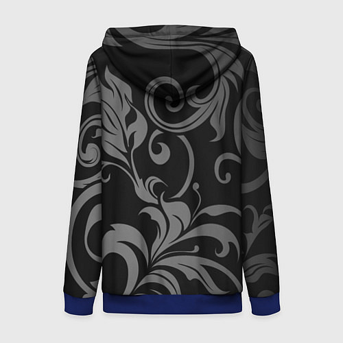 Женская толстовка на молнии Сова с золотыми глазами / 3D-Синий – фото 2