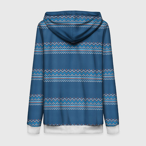 Женская толстовка на молнии Вязанный классический стиль / 3D-Белый – фото 2