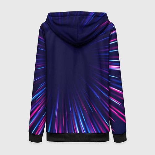 Женская толстовка на молнии Honda neon speed lines / 3D-Черный – фото 2