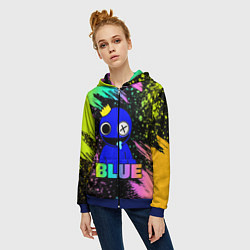 Толстовка на молнии женская Rainbow Friends - Blue, цвет: 3D-синий — фото 2