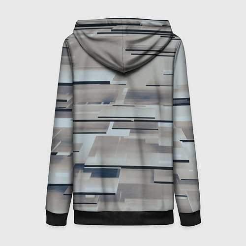 Женская толстовка на молнии Металлические пластины в абстракции / 3D-Черный – фото 2