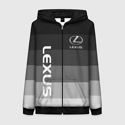 Толстовка на молнии женская Lexus серый градиент, цвет: 3D-черный