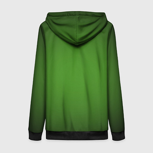 Женская толстовка на молнии Зеленый с затемняющей виньеткой / 3D-Черный – фото 2