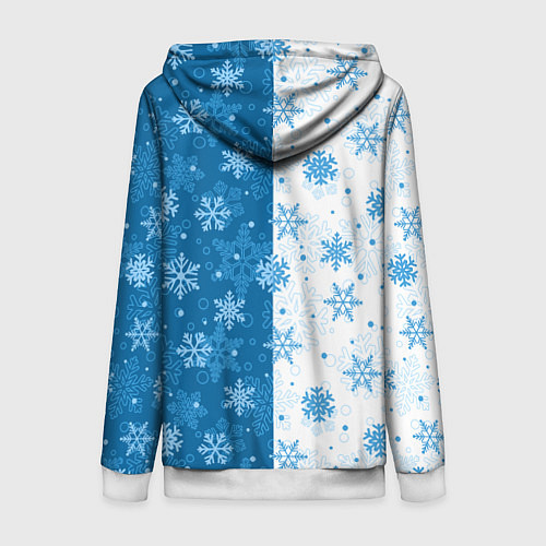 Женская толстовка на молнии Красивые снежинки / 3D-Белый – фото 2