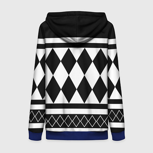 Женская толстовка на молнии Узор Кена Рюгуджи / 3D-Синий – фото 2