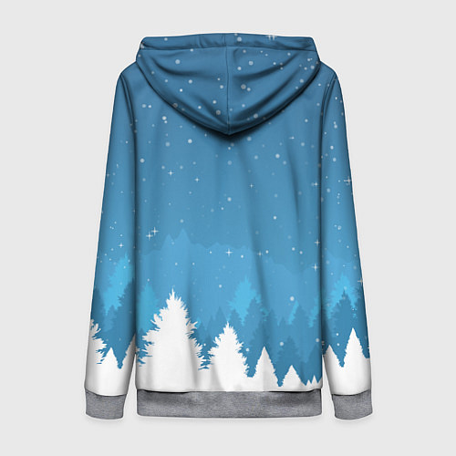 Женская толстовка на молнии Новогодняя сказка дед мороз / 3D-Меланж – фото 2