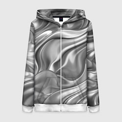 Толстовка на молнии женская Плавленное серебро, цвет: 3D-белый