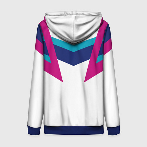 Женская толстовка на молнии FIRM белый спортик / 3D-Синий – фото 2